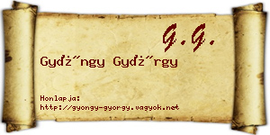 Gyöngy György névjegykártya